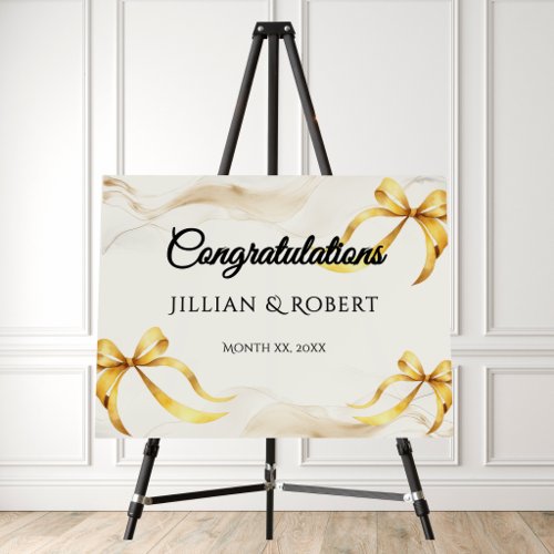 Elegant Gold Wedding Congratulations Foam Board
