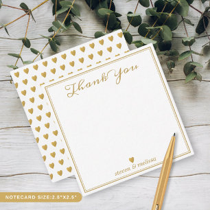 Elegant Gold Wedding Couple Newlyweds Thank You Note Card