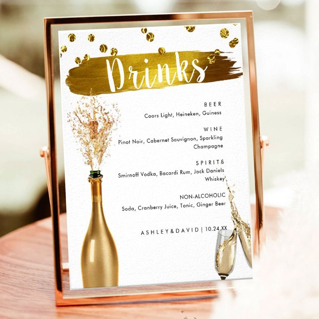 Elegant Gold Wedding Drinks Menu bar Sign  (Creator Uploaded)