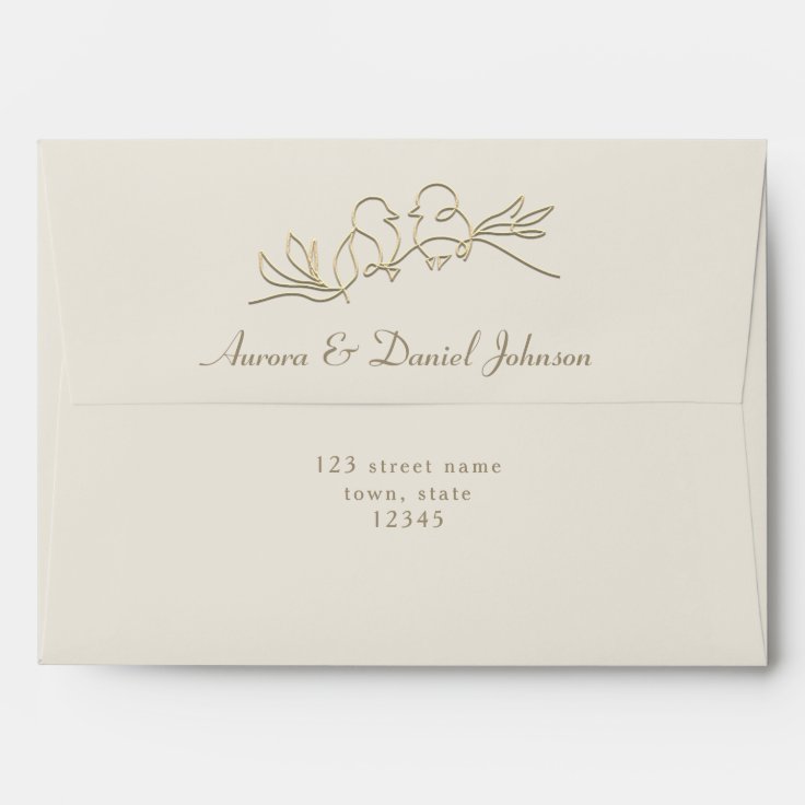 Elegant Gold Wedding Envelope | Zazzle