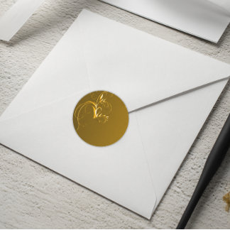 Elegant Gold Wedding Envelope Seals