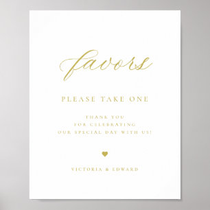 Elegant Gold Wedding Favor Poster