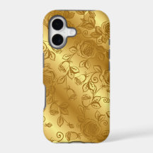 Elegant Gold Wedding Floral iPhone Case