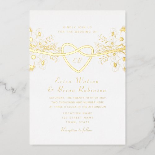 Elegant Gold Wedding Foil Invitation