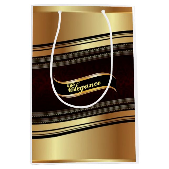 Elegant Gold Wedding Groomsmen Gift Bag (Front)