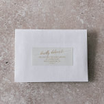 Elegant Gold Wedding Guest Address Labels<br><div class="desc">These elegant gold wedding guest address labels are perfect for a simple wedding. The neutral design features minimalist stickers decorated with romantic and whimsical faux gold foil typography. Customize each label with the name and address of your guests. 21 labels per sheet. Add each sheet that you need to your...</div>