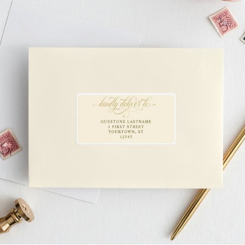 Elegant Gold Wedding Guest Envelope Address Labels
