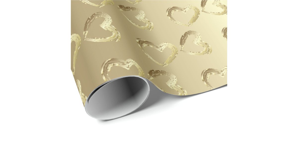 Gorgeous Golden Hearts - Luxury Wrapping Paper - Ideal for Wedding Gifts