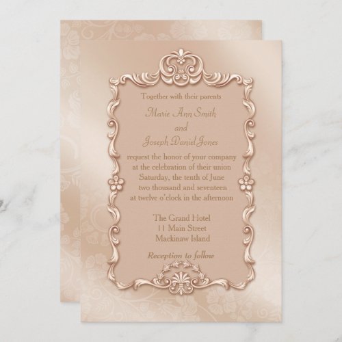 Elegant Gold Wedding Invitation