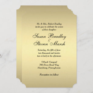 Elegant Gold Wedding Invitation