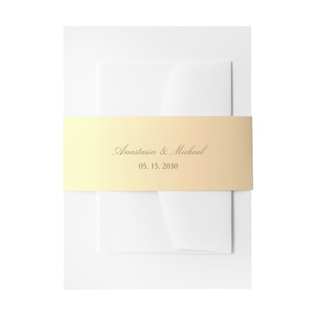 Elegant Gold Wedding Invitation Belly Band (Front Example)