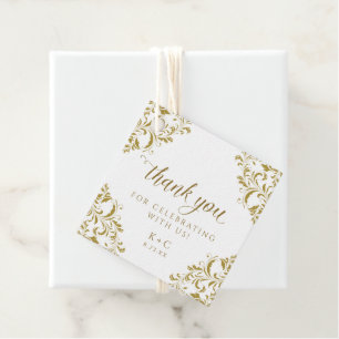 Elegant Gold Wedding Luxury Vintage Favor Tags
