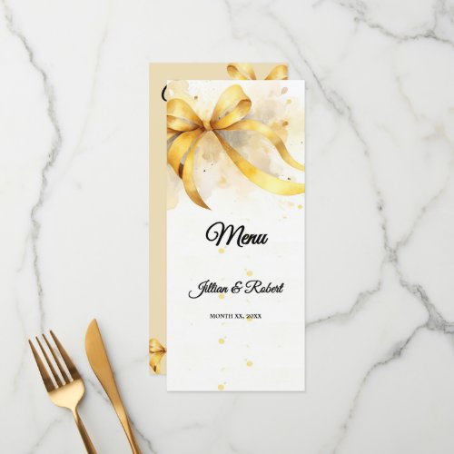 Elegant Gold Wedding Menu