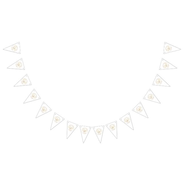 Elegant Gold Wedding Monogram Bunting Flags (All)