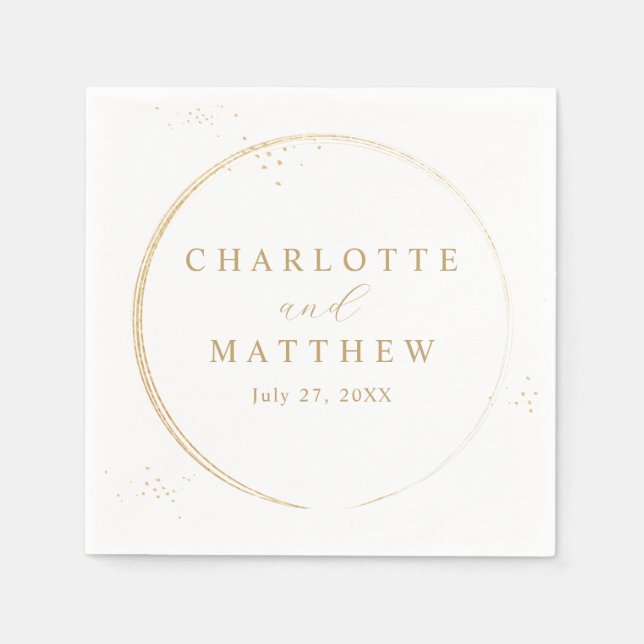 Elegant Gold Wedding Napkins (Front)