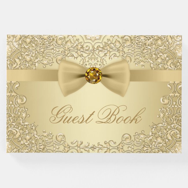 Elegant Gold Wedding Party Event Guest Book