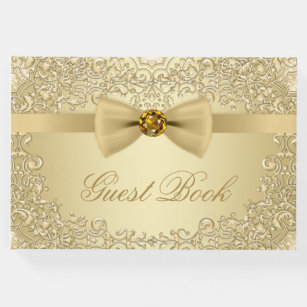 Wedding Guest Books Zazzle Elegant Gold Wedding Party Event Guest Book