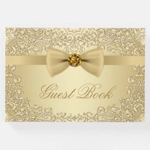 Elegant Gold Wedding Party Event Guest Book