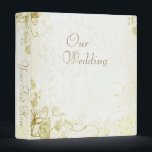 Elegant Gold Wedding Photo Album Binder<br><div class="desc">Beautiful and elegant gold tint vintage floral wedding photo album design featuring vines and roses around the border and a fade of a heart in the center. The design has a printed faux texture for an old paper look. This same design comes in green, red/pink, purple, blue, antique gold and...</div>