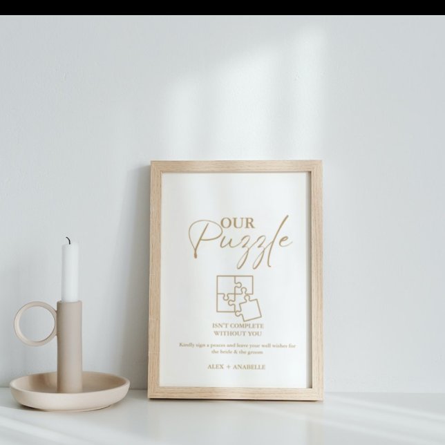 Elegant Gold Wedding Puzzle Guestbook Sign (Creator Uploaded)