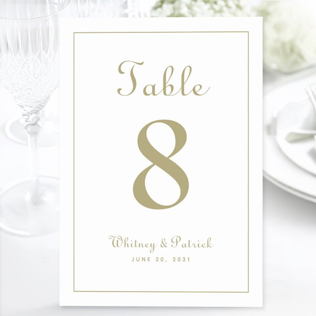 Elegant Gold Wedding Reception Table Formal Dinner Number (Elegant Gold Wedding Reception Table Formal Dinner Table Number)