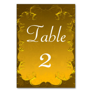 Elegant Gold Wedding Reception Table Table Number