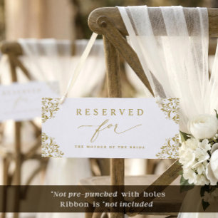 Elegant Gold Wedding Reserved Chair or Row Sign