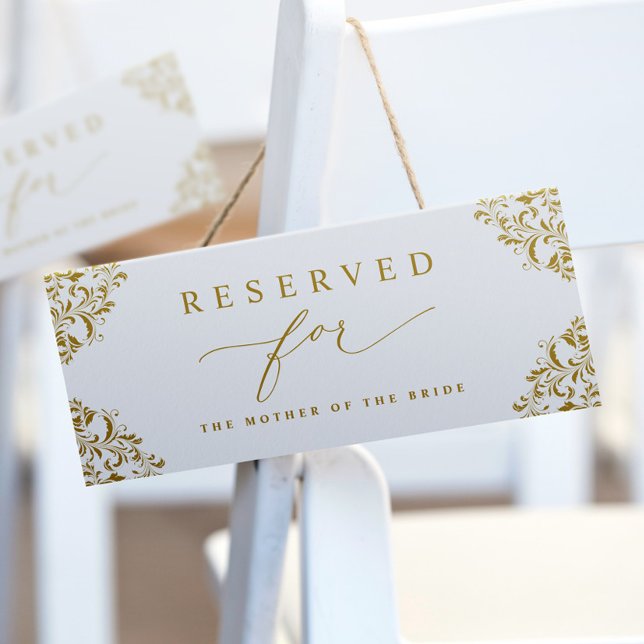 Elegant Gold Wedding Reserved Chair or Row Sign (Creator Uploaded)