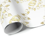Elegant Gold Wedding Rings On White Satin Wrapping Paper<br><div class="desc">Featuring elegant gold wedding bands on a white satin background. This gift wrapping paper will compliment your gift. ⭐99% of my designs in my store are done in layers. This makes it easy for you to resize and move the graphics and text around so that it will fit each product...</div>
