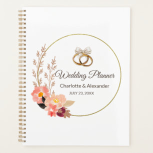 Elegant Gold Wedding Rings Personalized Planner
