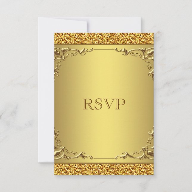 Elegant Gold Wedding RSVP (Front)