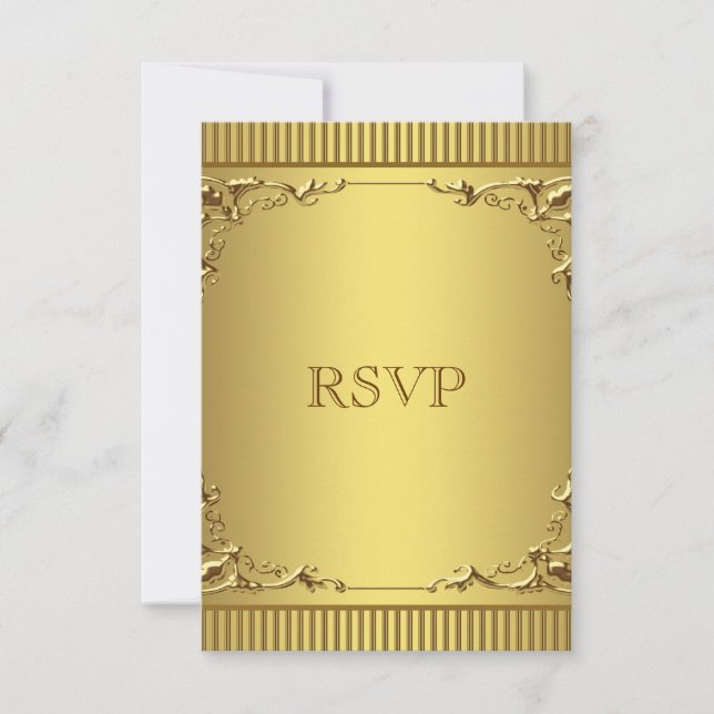 Elegant Gold Wedding RSVP (Front)