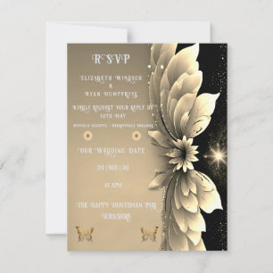Elegant Gold Wedding RSVP Card