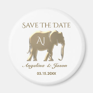 Elegant Gold Wedding Save The Date Magnet