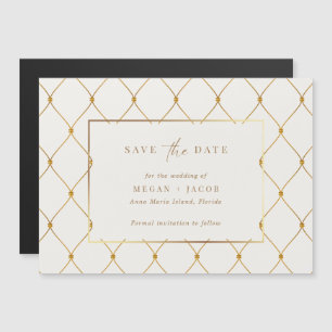 Elegant Gold Wedding Save the Date Magnetic Invitation
