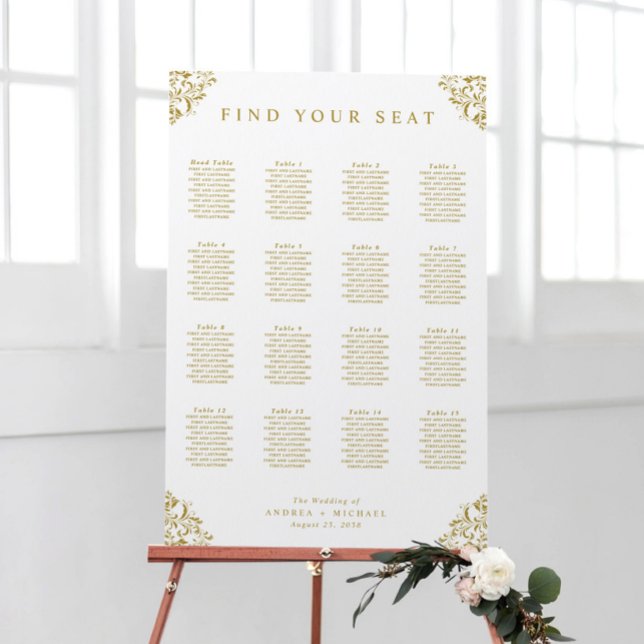 Elegant Gold Wedding Seating Chart Sign 24x36  (Creator Uploaded)