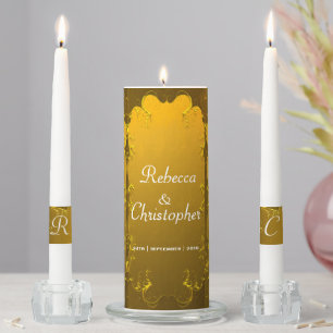 Elegant Gold Wedding Table Centerpiece Unity Candle Set