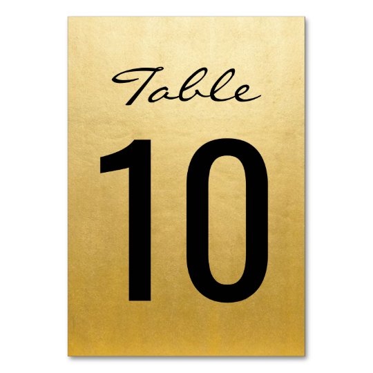 Elegant Gold Wedding Table Numbers Cards Templates Zazzle Com