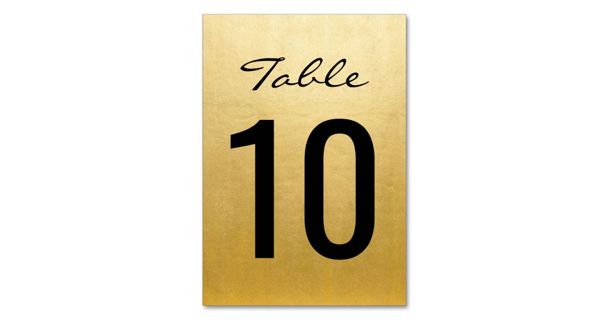 Elegant Gold Wedding Table Numbers Cards Templates Zazzle Com