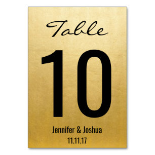 Elegant Gold Wedding Table Numbers Cards Templates