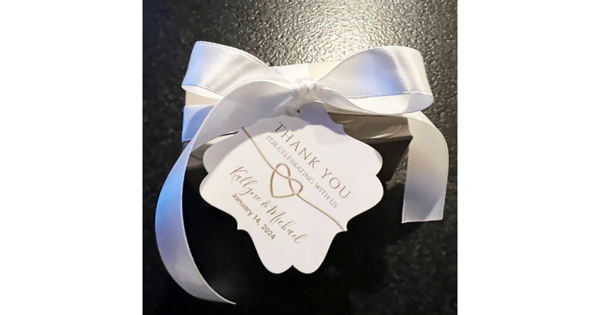 Elegant Gold Wedding Thank You Favor Tags | Zazzle