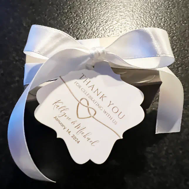 Elegant Gold Wedding Thank You Favor Tags | Zazzle