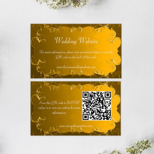 Elegant Gold Wedding Website Enclosure Card