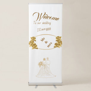 Elegant Gold Wedding Welcome Banner – Custom “Mr &