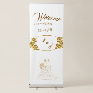 Elegant Gold Wedding Welcome Banner – Custom “Mr &