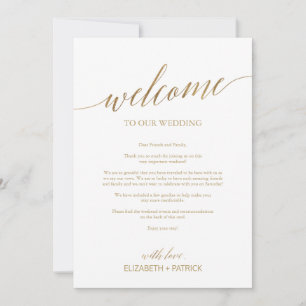 Elegant Gold Wedding Welcome & Schedule of Events