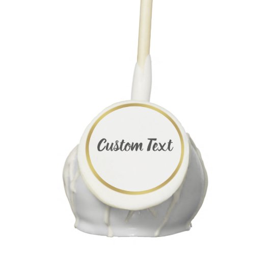 Elegant Gold White and Black Script Text Template Cake Pops (Front)