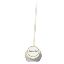Elegant Gold White and Black Script Text Template Cake Pops | Zazzle