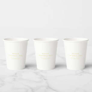 Elegant Gold White Custom Text Paper Cup
