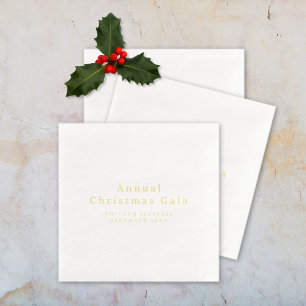 Elegant Gold White Custom Text Paper Napkin